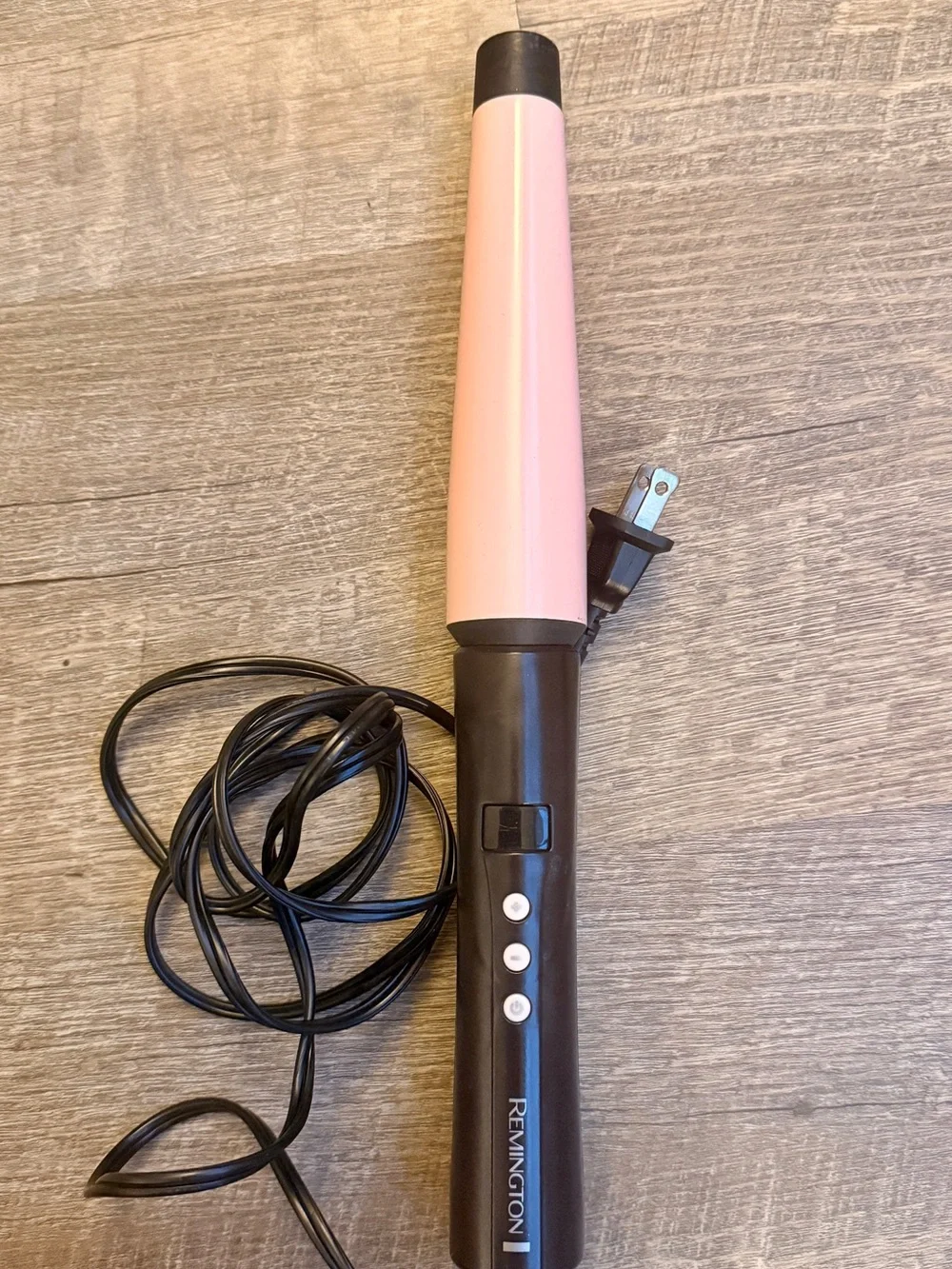 Remington Pink & Black Tapered Curling Wand | 1.25 inch